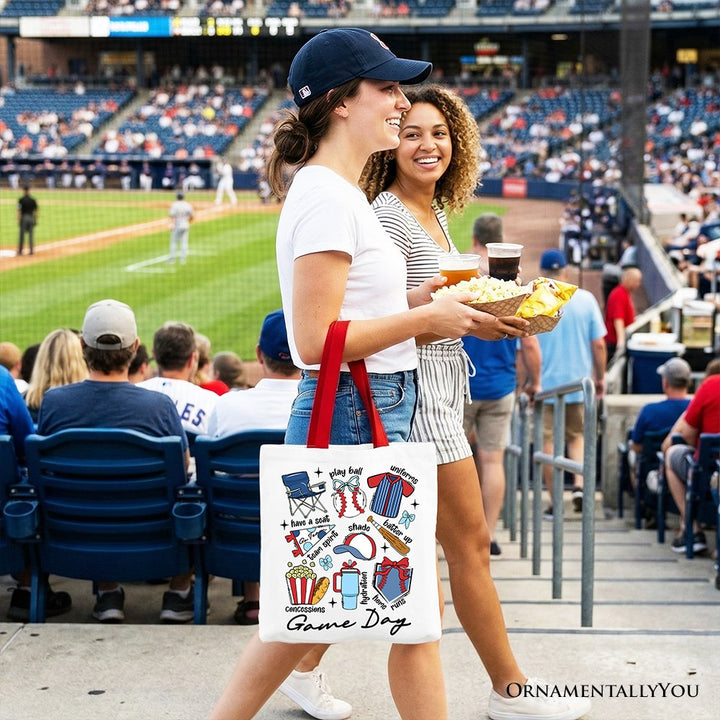 Game Day Baseball Tote Bag, Gift Shopper for Sports Fans Tote Bag OrnamentallyYou 