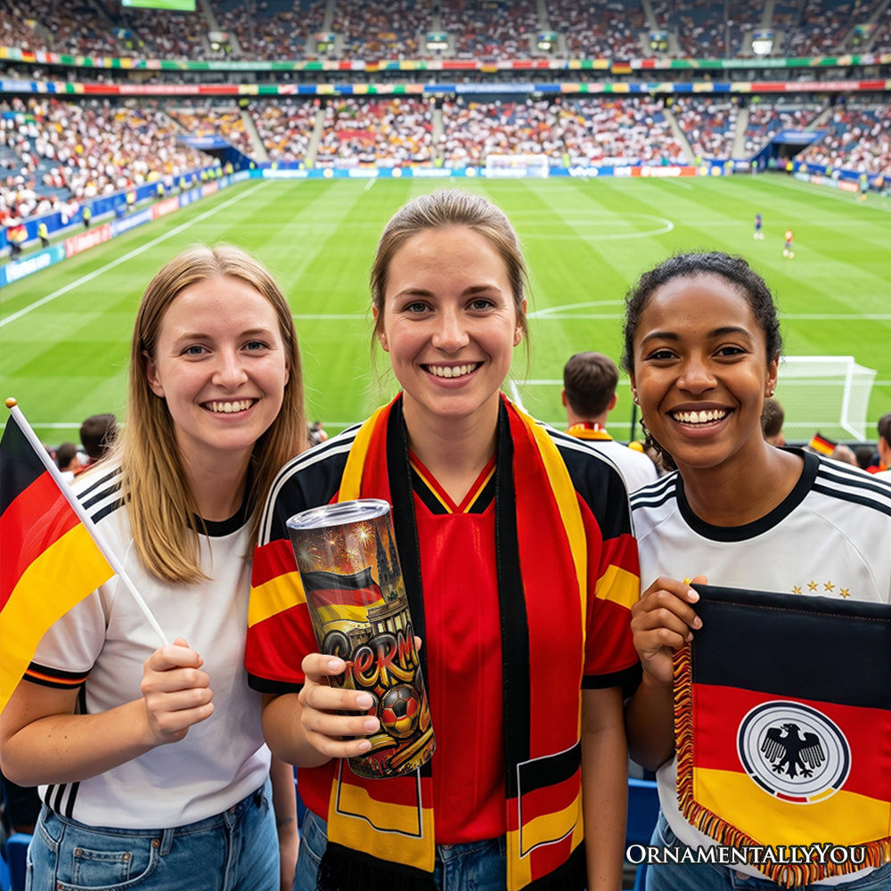 Germany 2026 Soccer Cup Global Championship 20oz Tumbler With Lid and Stainless Steel Straw, Fans Football Gift Cup