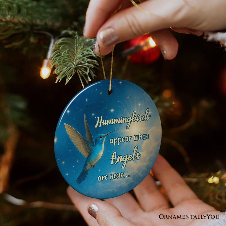 Hummingbirds Appear When Angels Are Near Ornament, Peaceful Remembrance Christmas Keepsake