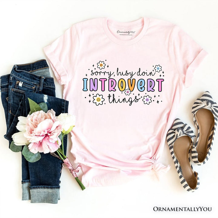 Introvert Things Mental Health T-Shirt, Cute Spring Tee T-Shirts OrnamentallyYou Soft Pink XS 