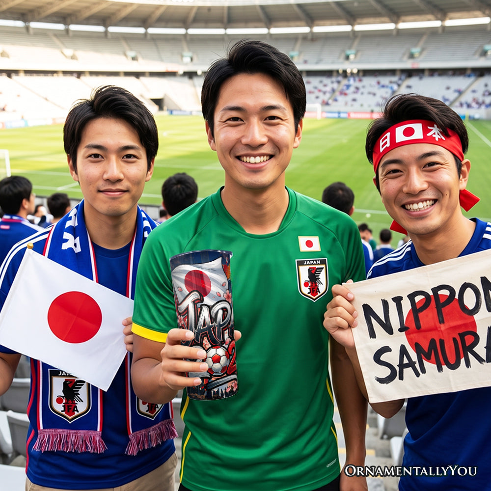 Japan 2026 Soccer Cup Global Championship 20oz Tumbler With Lid and Stainless Steel Straw, Fans Football Gift Cup