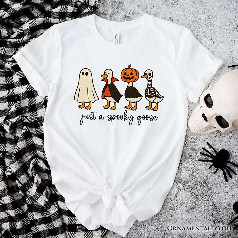Just a Spooky Goose T-Shirt, Funny Halloween Costumes Tee T-Shirts OrnamentallyYou White XS 