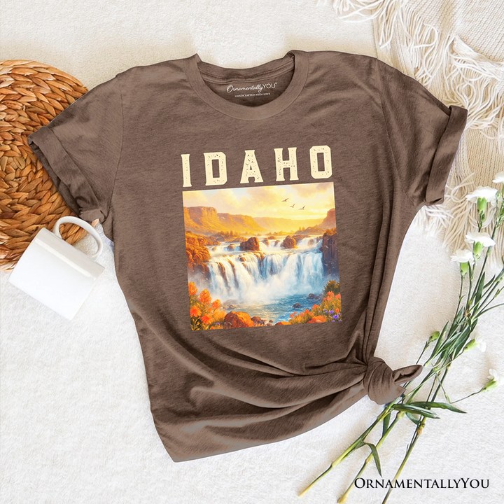 Majestic Idaho State Shoshone Falls T-Shirt, Scenic Waterfall Tee and Nature Travel Souvenir