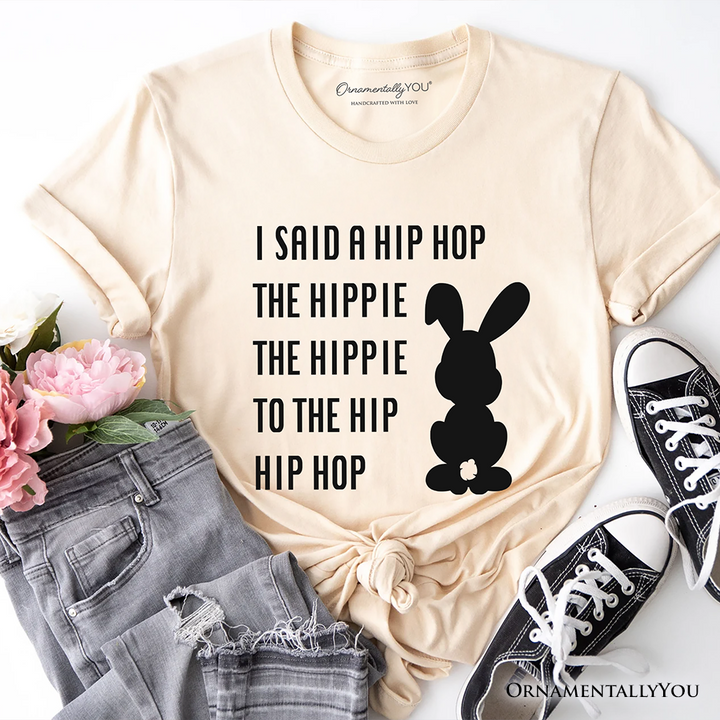 Minimalist Easter Bunny Funny Retro T-Shirt, I Said A Hip Hop The Hippie Tee