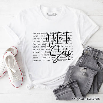 Note To Self Mental Health T-Shirt, Motivational Definition Tee T-Shirts OrnamentallyYou White XS 