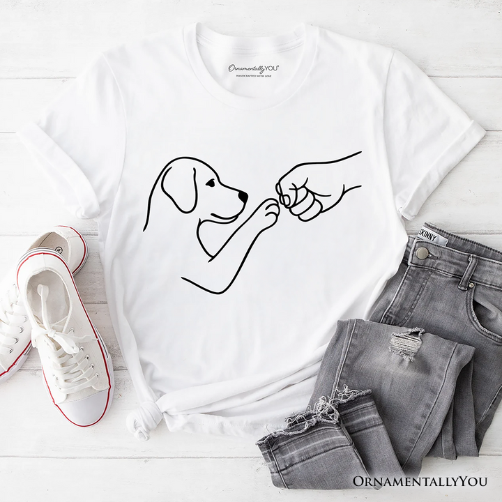 Paw Friends Minimalist Line Art Dog T-Shirt, Cute Dog Parents Tee