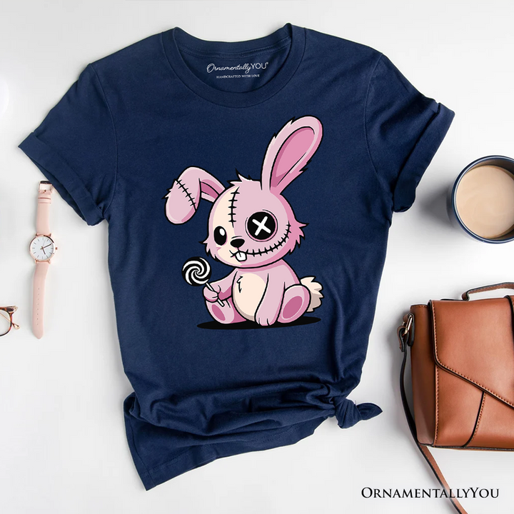 Pink Zombies Bunny Cute T-Shirt, Cute Gothic Halloween Tee
