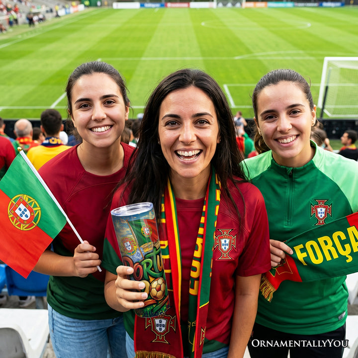 Portugal 2026 Soccer Cup Global Championship 20oz Tumbler With Lid and Stainless Steel Straw, Fans Football Gift Cup