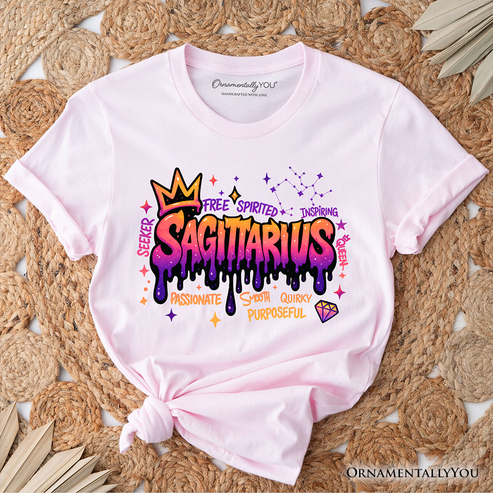 Sagittarius Graffiti Zodiac T-Shirt, Street Style Astrology Horoscope Tee