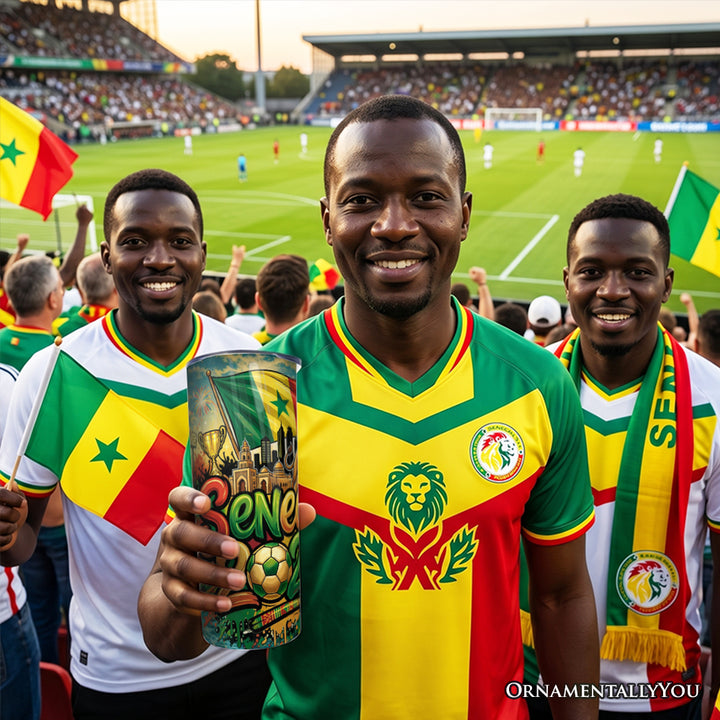 Senegal 2026 Soccer Cup Global Championship 20oz Tumbler With Lid and Stainless Steel Straw, Fans Football Gift Cup