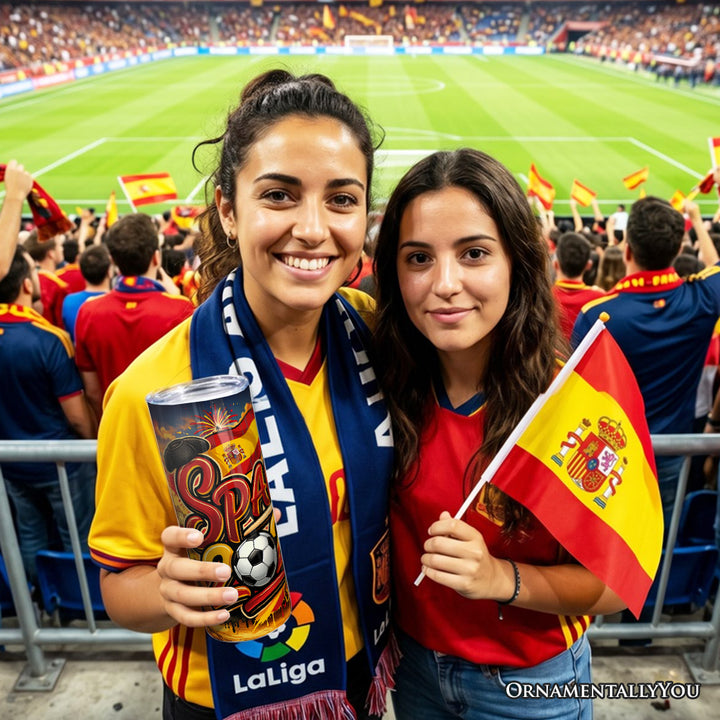 Spain 2026 Soccer Cup Global Championship 20oz Tumbler With Lid and Stainless Steel Straw, Fans Football Gift Cup