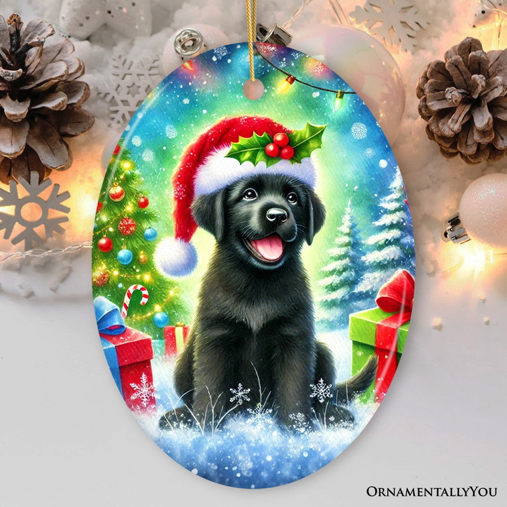 Sparkling Yuletide Black Labrador Retriever Ornament, Joyful Christmas Gift