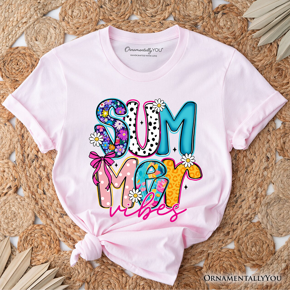 Summer Vibes Retro Floral T-Shirt, Coastal Beach Tee
