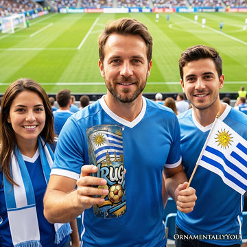 Uruguay 2026 Soccer Cup Global Championship 20oz Tumbler With Lid and Stainless Steel Straw, Fans Football Gift Cup Tumbler OrnamentallyYou 
