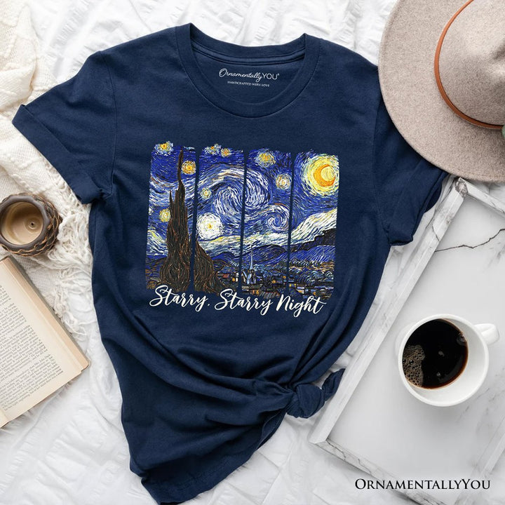 Vincent Van Gogh The Starry Night T-Shirt, Famous Painting Tee T-Shirts OrnamentallyYou Navy XS 