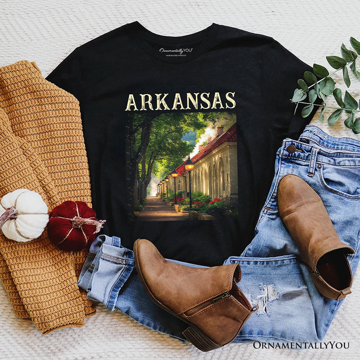 Vintage Arkansas State Hot Springs T-Shirt, Bathhouse Row Tee and Scenic Landmark Keepsake Souvenir