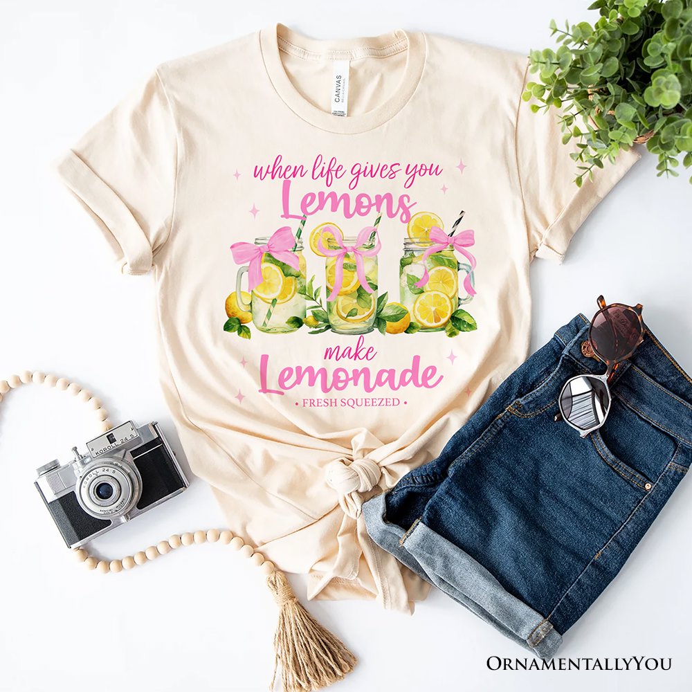 When Life Gives You Lemons Make Lemonade T-Shirt, Coquette White, Natural and Black Summer Girl Tee T-Shirts OrnamentallyYou Natural XS 