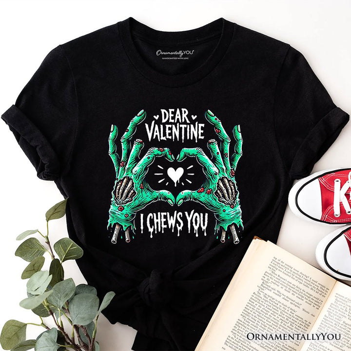 Zombie Valentine Hands I Chews You T-Shirt, Funny Tee for Horror Spring Season T-Shirts OrnamentallyYou Black XS 