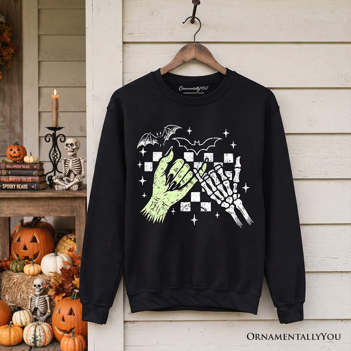 Monster Skeleton Pinky Promise Sweatshirt, Funny Spooky Halloween Sweater