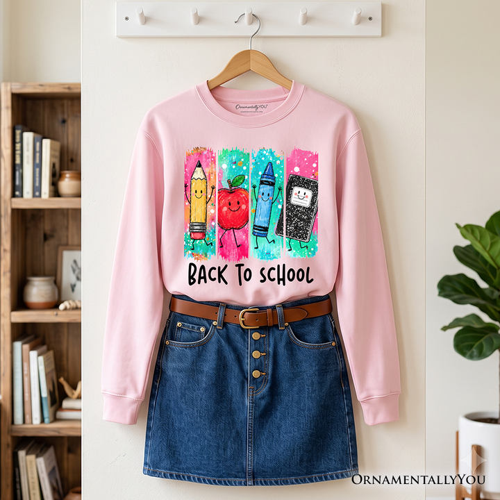 Brushstroke Back to School Sweatshirt, Apple Pencil Notebook Sweater