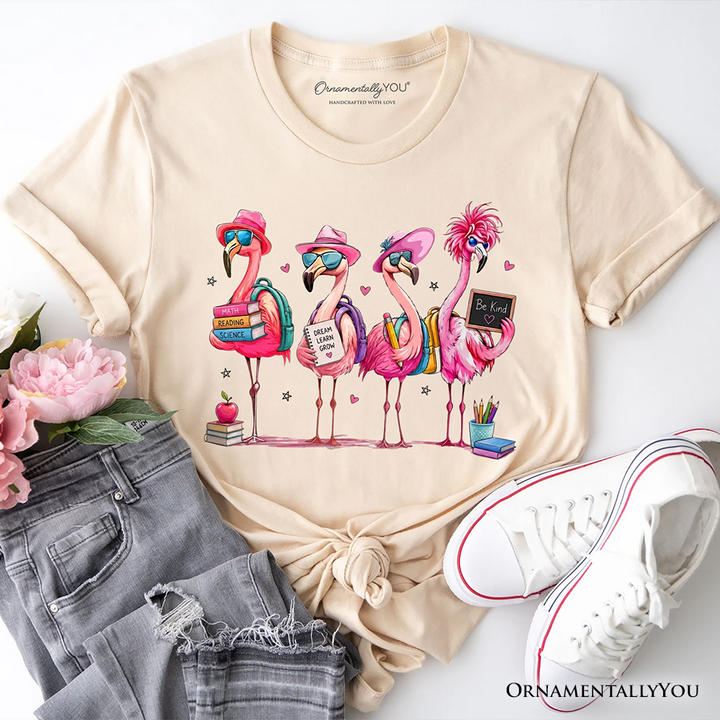 Flamingo Back to School T-Shirt, Cute Tee With Tropical Birds