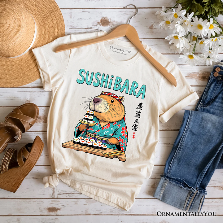 Sushibara Capybara T-Shirt, Funny Sushi Animal Tee