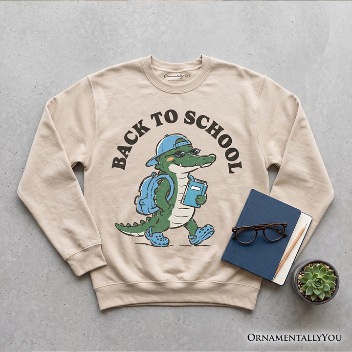 Alligator Back to School Sweatshirt, Cool Sweater for Teachers or Student