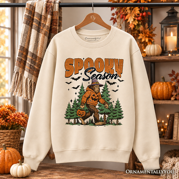 Spooky Season Bigfoot Sweatshirt, Halloween Sasquatch Pumpkin Sweater