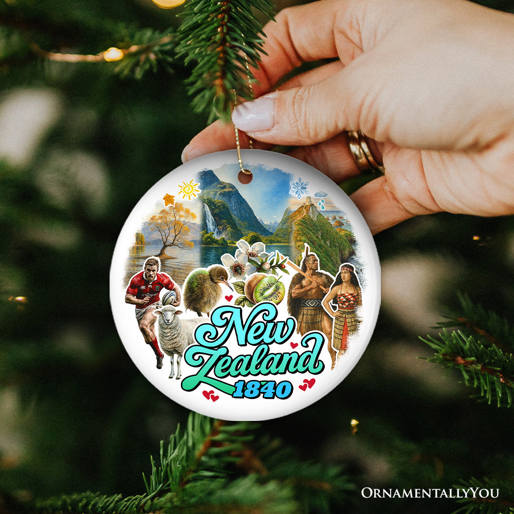 Majestic New Zealand Kiwi Heritage Christmas Ornament, Māori Culture and Travel Keepsake