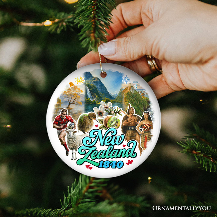 Majestic New Zealand Kiwi Heritage Christmas Ornament, Māori Culture and Travel Keepsake