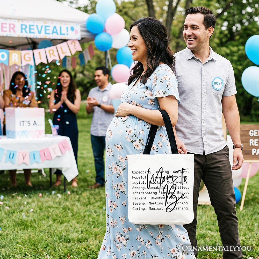 Mom To Be Pregnancy Announcement Tote Bag, Definition Future Mama Pregnant Gift Shopper Tote Bag OrnamentallyYou 