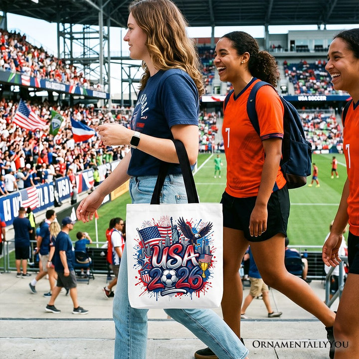 USA 2026 Soccer Cup Global Championship Tote Bag, Fans Football Gift Shopper Tote Bag OrnamentallyYou 