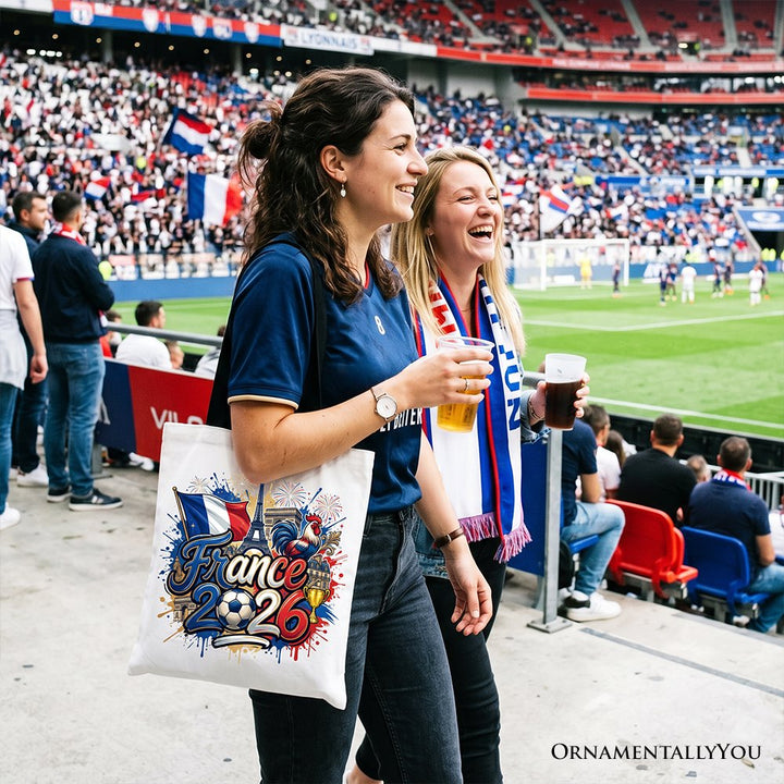 France 2026 Soccer Cup Global Championship Tote Bag, Fans Football Gift Shopper Tote Bag OrnamentallyYou 