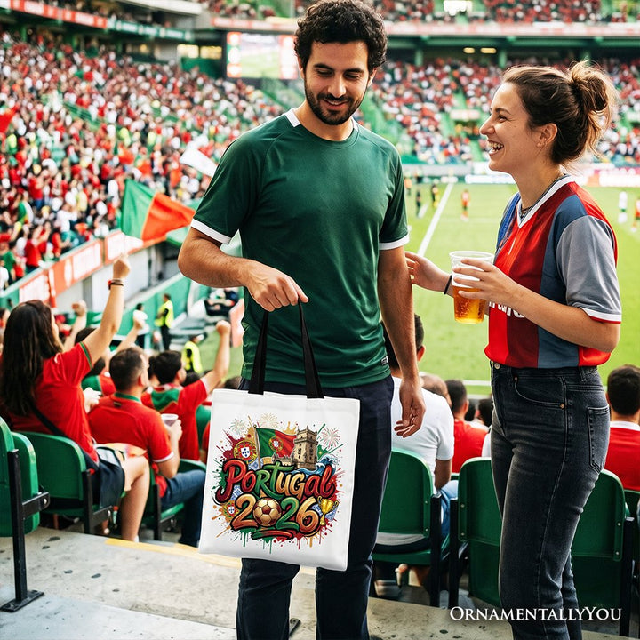 Portugal 2026 Soccer Cup Global Championship Tote Bag, Fans Football Gift Shopper Tote Bag OrnamentallyYou 