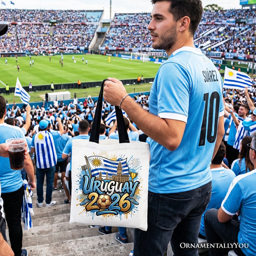 Uruguay 2026 Soccer Cup Global Championship Tote Bag, Fans Football Gift Shopper Tote Bag OrnamentallyYou 