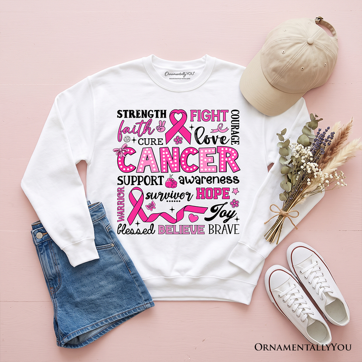 Breast Cancer Awareness Ribbon Sweatshirt, In October We Wear Pink Support Sweater