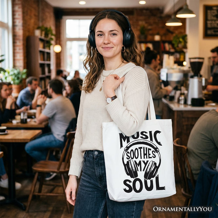 Music Soothes My Soul Tote Bag, Festival Concert Gift Shopper Tote Bag OrnamentallyYou 