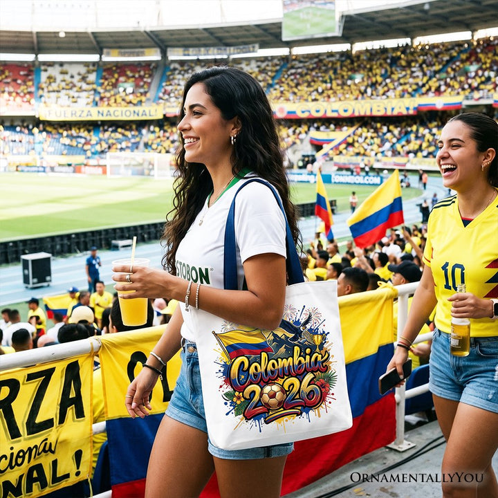 Colombia 2026 Soccer Cup Global Championship Tote Bag, Fans Football Gift Shopper Tote Bag OrnamentallyYou 