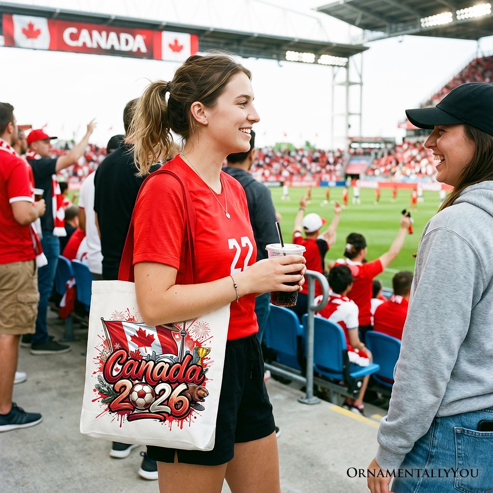 Canada 2026 Soccer Cup Global Championship Tote Bag, Fans Football Gift Shopper Tote Bag OrnamentallyYou 