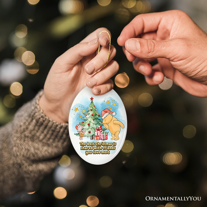 Best Christmas with Friends Pooh Bear's Ornament, Heartwarming Gift and Decor