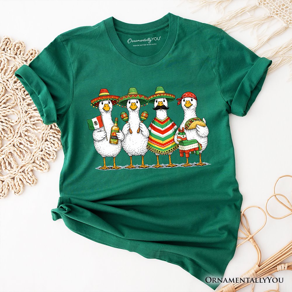 Cinco De Mayo Goose Mexican T-Shirt, Funny Fiesta Tee T-Shirts OrnamentallyYou Evergreen XS 