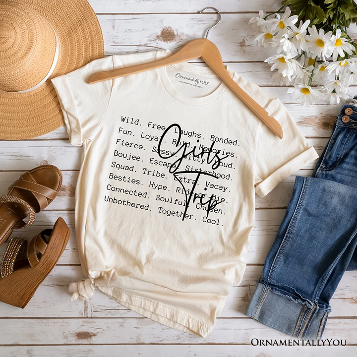 Girls Trip Words T-Shirt, Besties Vacation Memories Tee