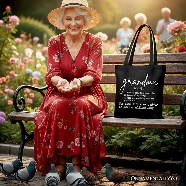 Grandma Definition Canvas Tote Bag, Funny Gift Shopper for Nana Tote Bag OrnamentallyYou 