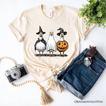 Haunting Honkers Goose T-Shirt, Funny Halloween Costumes Tee T-Shirts OrnamentallyYou Natural XS 