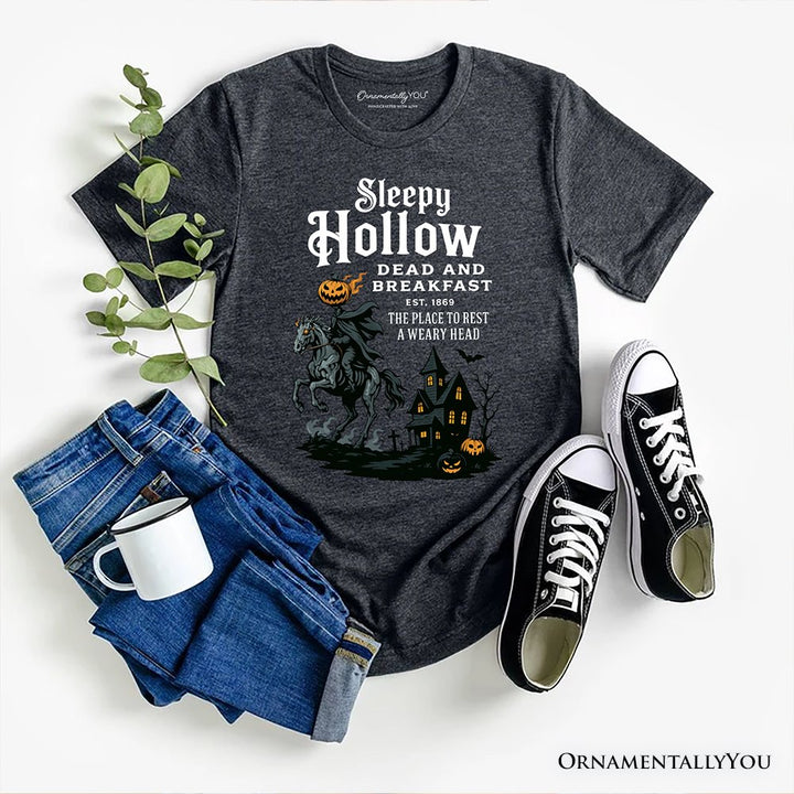 Headless Horseman Sleepy Hollow Halloween T-Shirt, Dead and Breakfast Retro Tee T-Shirts OrnamentallyYou Gray XS 