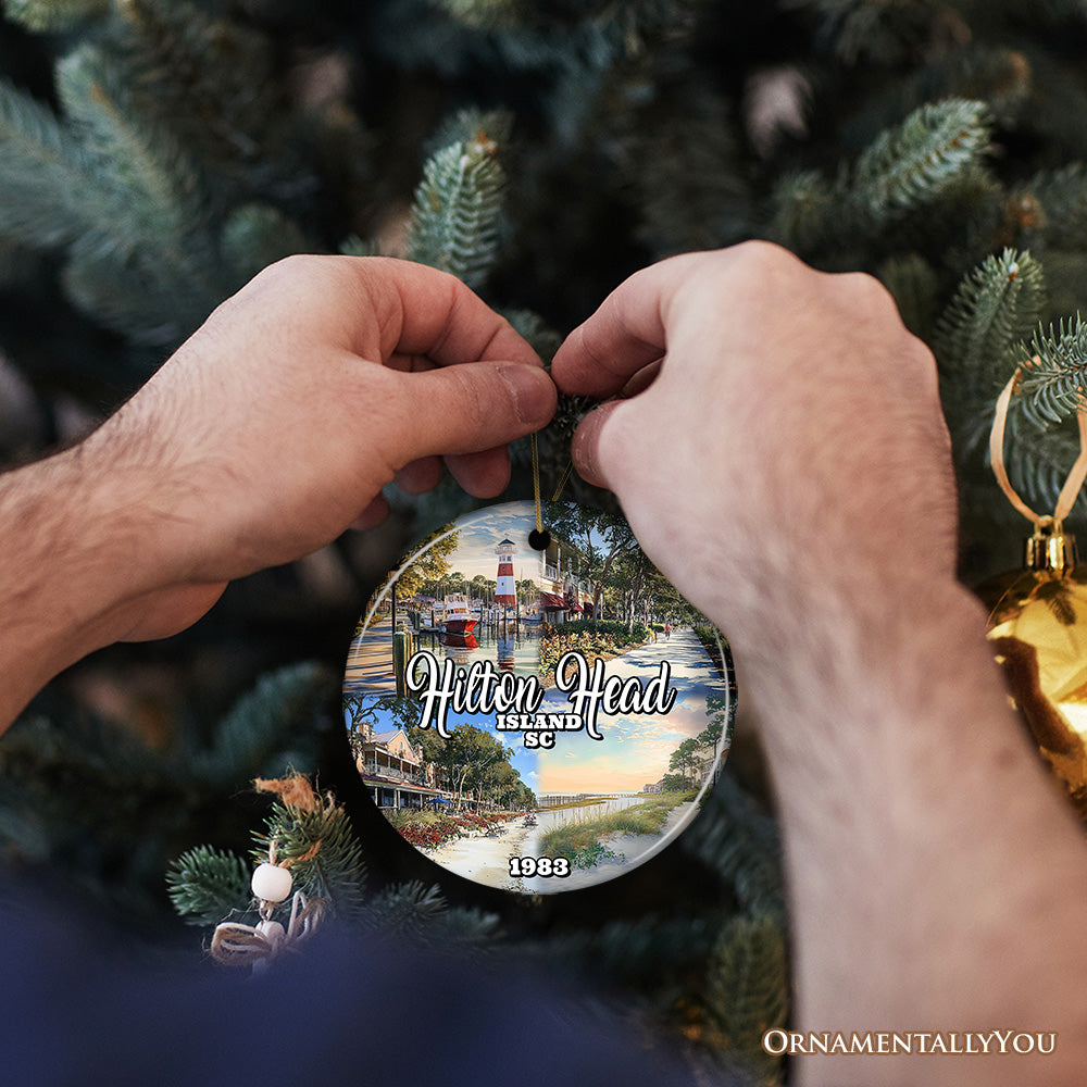 Hilton Head Island Christmas Ornament, South Carolina Coastal Resort Decoration