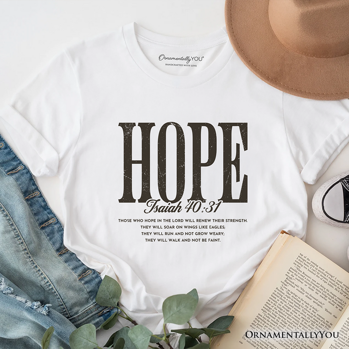 Hope Isaiah 40:31 Christian T-Shirt, Faith Scripture Encouragement Tee