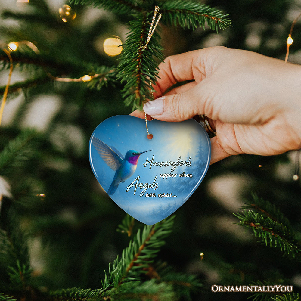 Hummingbirds Appear When Angels Are Near Ornament, Peaceful Remembrance Christmas Keepsake