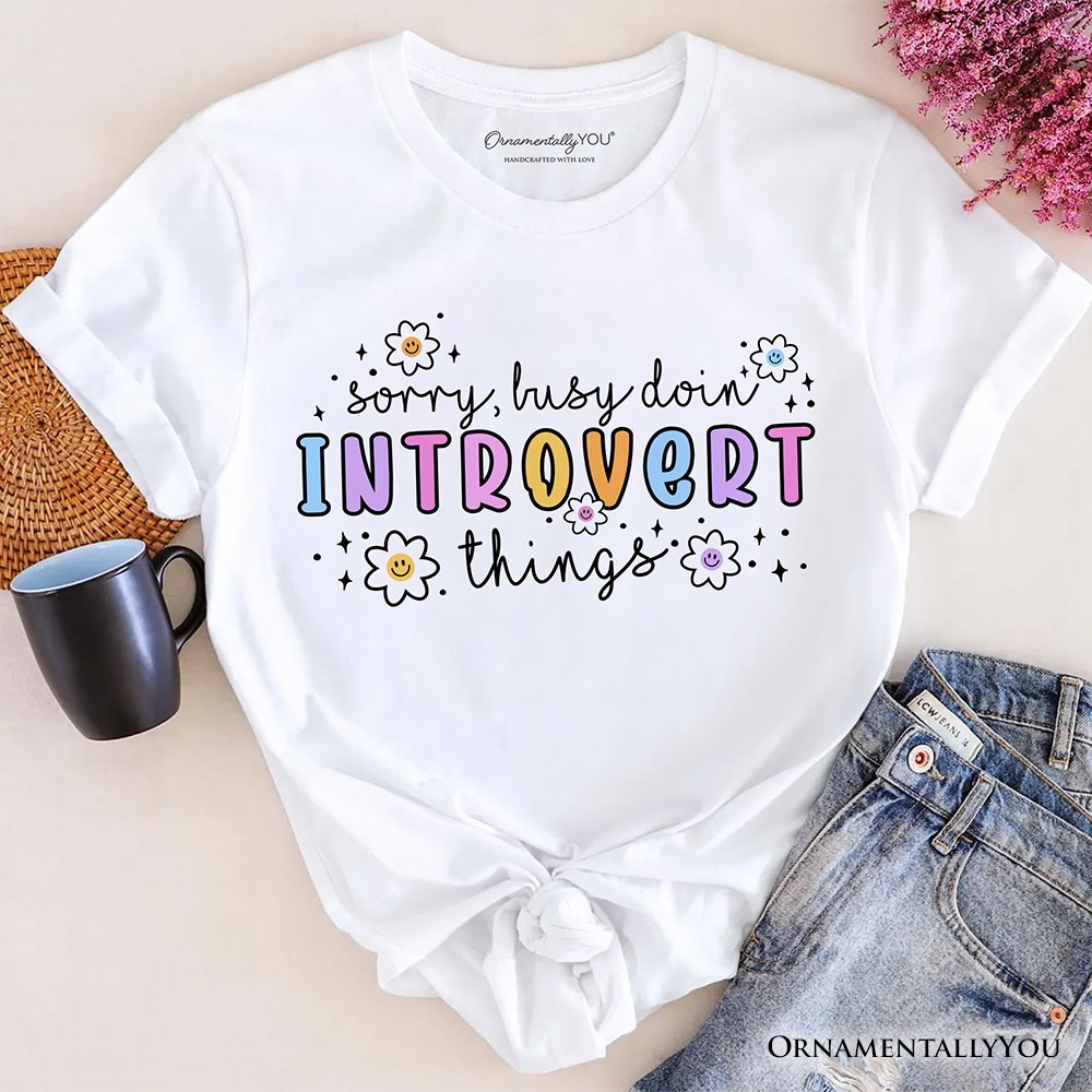 Introvert Things Mental Health T-Shirt, Cute Spring Tee T-Shirts OrnamentallyYou White XS 