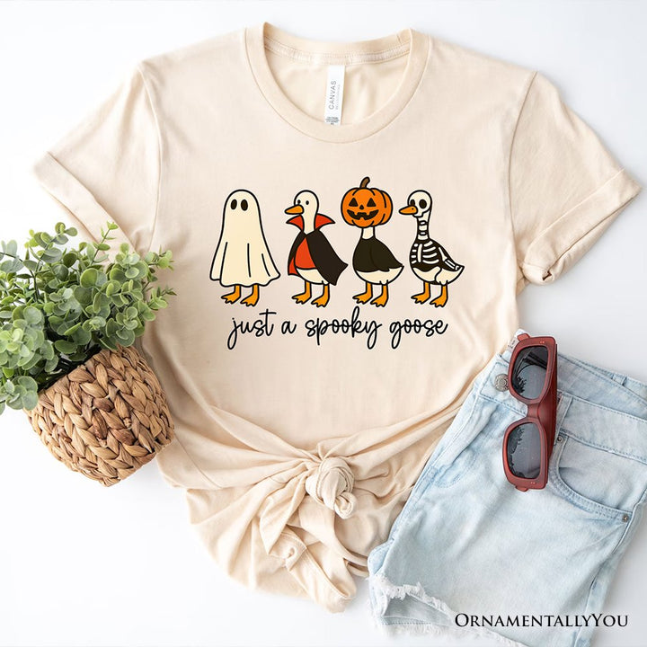 Just a Spooky Goose T-Shirt, Funny Halloween Costumes Tee T-Shirts OrnamentallyYou Natural XS 
